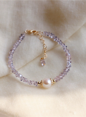 吉普赛神秘紫水晶手链天然珍珠