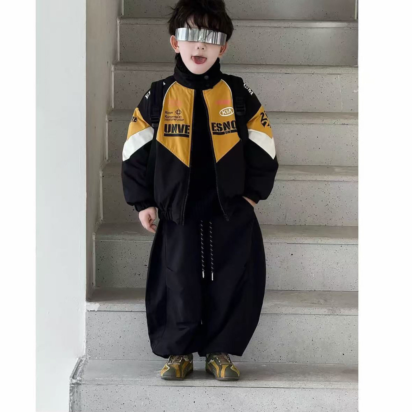 男童冬季外套2026新款韩版儿童机车棉服酷帅男宝宝帅气拼色两件套,淘宝优惠券,粉丝福利购,淘宝优惠卷