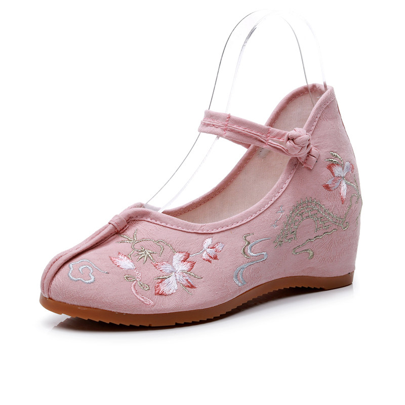 新款古风绣花鞋女老北京布鞋7cm内增高跟汉服鞋 复古民族风舞蹈鞋,淘宝优惠券,粉丝福利购,淘宝优惠卷