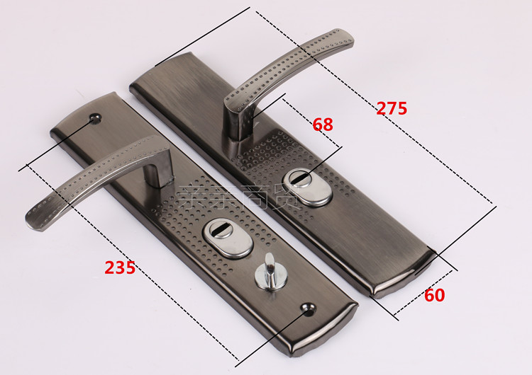防盗门把手门配件实心手柄通用型锁具配件执手锁面板拉手235孔距