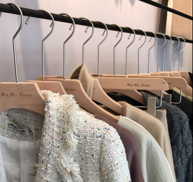 韩版无漆衣帽间榉木原木色实木衣架男女植绒防滑服装店无痕撑挂质,淘宝优惠券,粉丝福利购,淘宝优惠卷