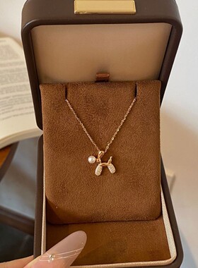 【银汪钻光】S气球狗项链女简约锁骨链链通勤嘻哈锆石项链不退色