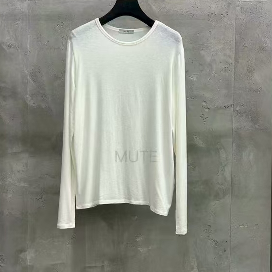 现~2025秋季新女芯宝韩国代购MUTE简约基础款纯色宽松长袖打底T恤 - 图0