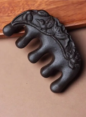 非遗古法传承制作发梳何首乌爆款天然手工梳梳子按摩梳合香