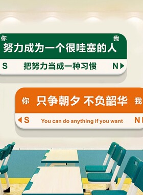 小学教室装饰励志学习标语高三中考班级文化墙布置神器自习黑板报