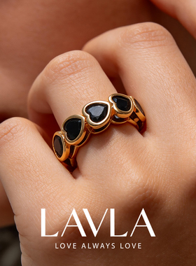 LAVLA轻奢复古爱心皓石开口戒