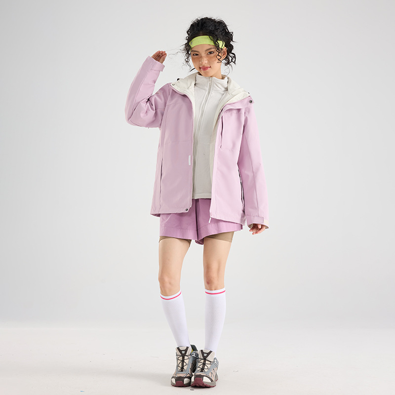 25秋冬新款男女户外登山可拆卸两件套情侣冲锋衣防水定制外套 - 图1