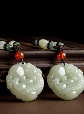 天然和田玉貔貅吊坠男女款本命年招财转运挂件玉坠玉佩护身符项真