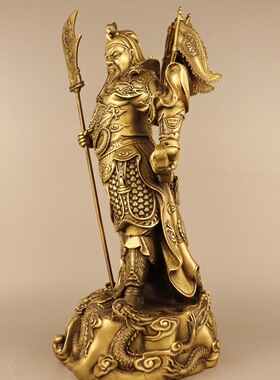 古韵斋2023新款黄铜祥龙关公摆件家居装饰创意礼品工艺品一件代发