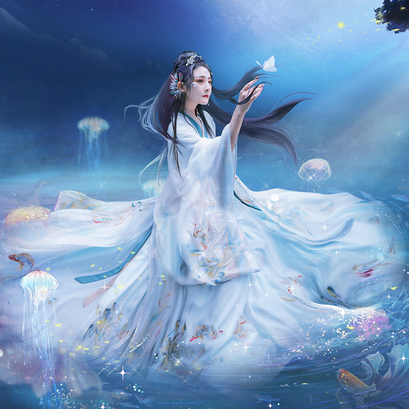 鲛人丨如梦霓裳薄款大袖衫超仙汉服 如梦霓裳汉服