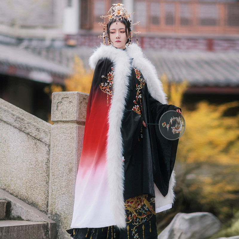 如梦霓裳龙傲天原创汉服秋冬斗篷 如梦霓裳民族服装/舞台装
