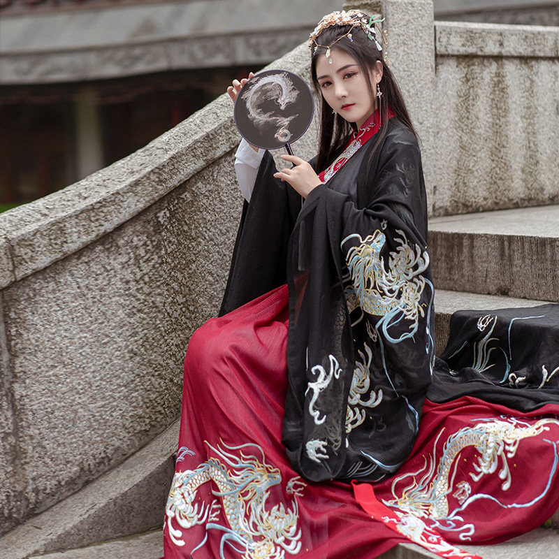 如梦霓裳辰龙生肖汉服女衫龙纹单件 如梦霓裳汉服