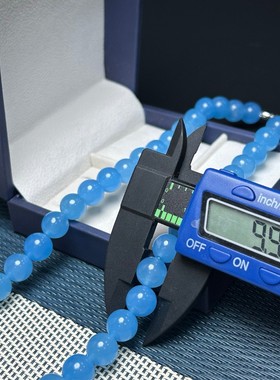 翡翠色小米珠万能扣锁骨链阳海蓝宝玉项链吊坠新中式国风毛衣链