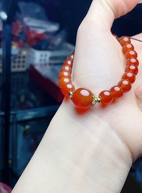 天然南红玛瑙手串女款单圈手链送女友礼物送礼佳品