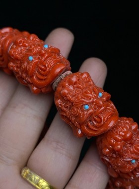 古玩旧藏花梨木镶骨片收藏盒内珍藏仿珊胡刻工手串手链