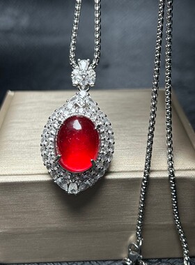 缅甸黄翡翠925镶玉吊坠女款玉石项链高档挂件送礼精品玉石首饰