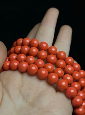 古玩旧藏花梨木镶螺钿首饰盒内珍藏仿珊瑚佛珠项链手链