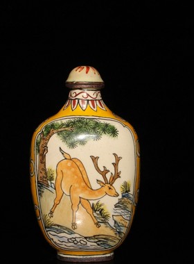 正宗景泰蓝画珐琅鼻烟壶纯手绘彩绘按老工艺制作工艺品摆件古玩