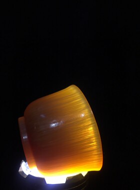 古玩蜜色披毛角盖碗茶杯摆件喝茶专用养生收藏送礼礼物摆件