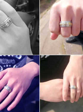 男士日韩风钛钢戒指刻字