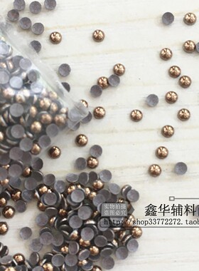 DIY铝烫片半圆金属圆片辅料 娃衣服饰纽扣配件2MM服装铆钉 粉红色