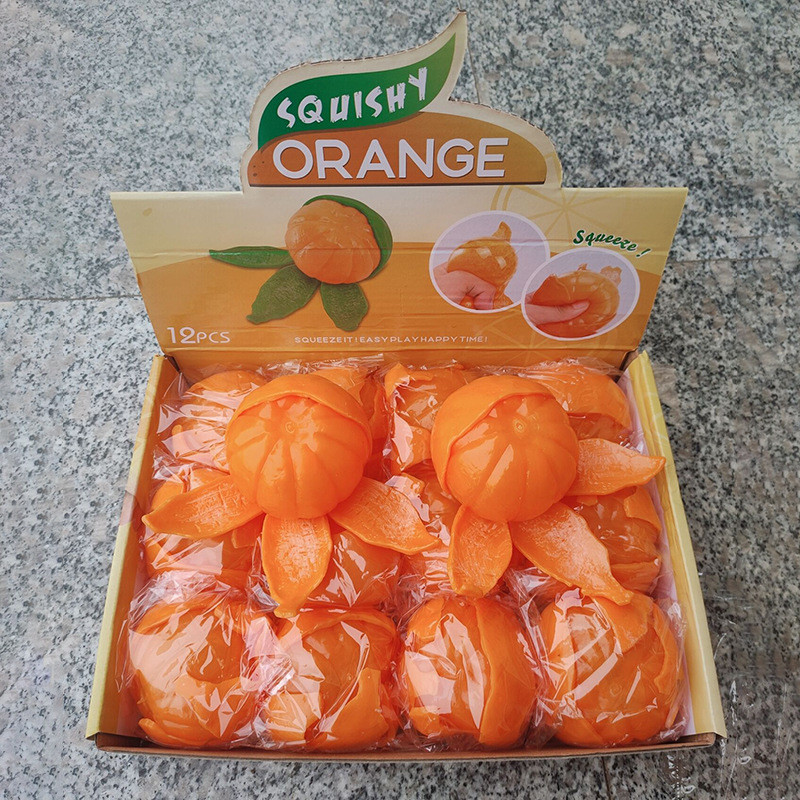 仿真橘子桔子捏捏乐水果蔬菜解压玩具减压珠珠球软胶创意新品 - 图2