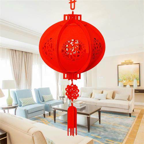 厂家现货春节用品新年装饰无纺布宫灯毛毡立体福字灯笼挂件小,淘宝优惠券,粉丝福利购,淘宝优惠卷