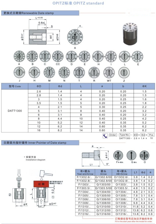 模具日期章 替代HASCO德标 年月合并章 Z48700 Z48701日期码 - 图2