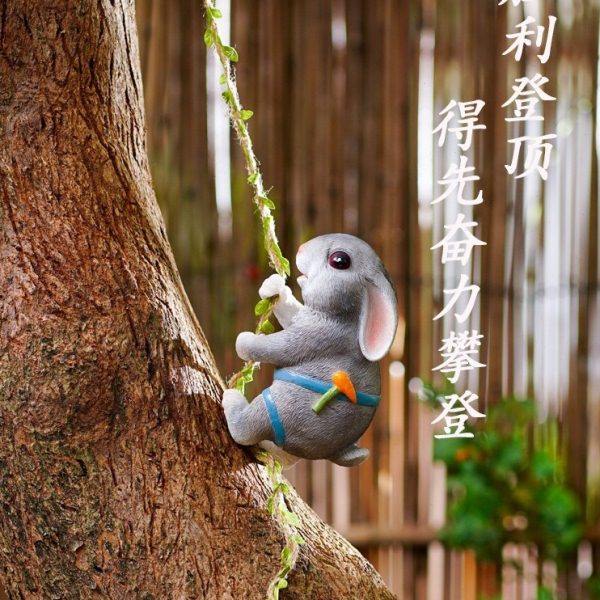 可爱动物攀登兔子松鼠壁挂摆件户外花园盆挂民宿庭院树上造景装饰,淘宝优惠券,粉丝福利购,淘宝优惠卷