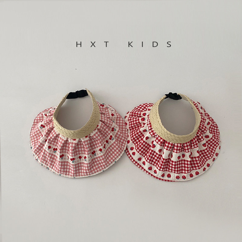 儿童大帽檐空顶帽夏季透气洋气水果图案遮阳帽子夏天宝宝防晒帽潮,淘宝优惠券,粉丝福利购,淘宝优惠卷