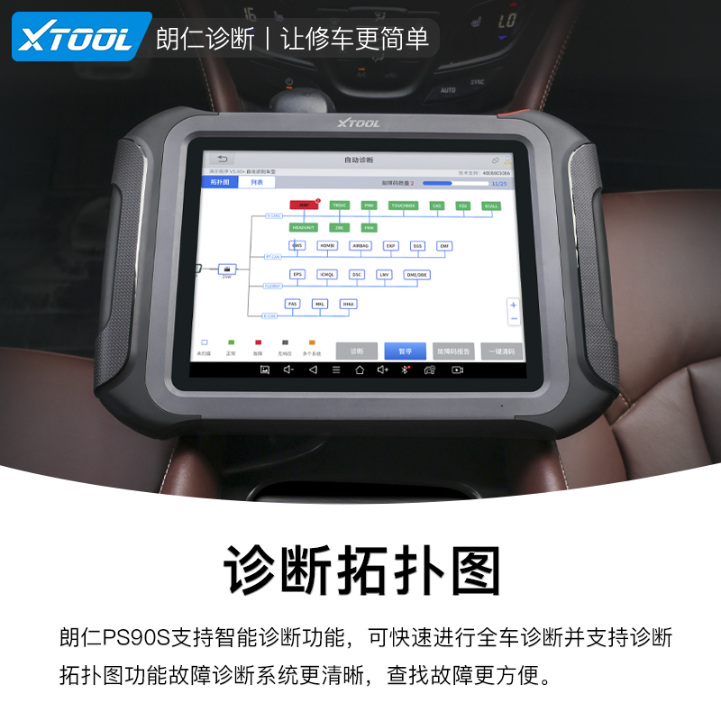 朗仁PS90S汽车诊断仪OBD汽车检测仪修车电脑诊断仪全系统检测仪