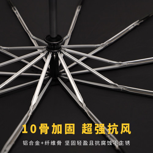 德国精工1.25M超大号双人全自动雨伞男士折叠10骨加固超强防风伞 - 图1