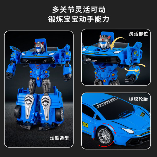 新款变形机器人汽车变形玩具男孩3多关节可动人偶6机甲战士玩具车 - 图1