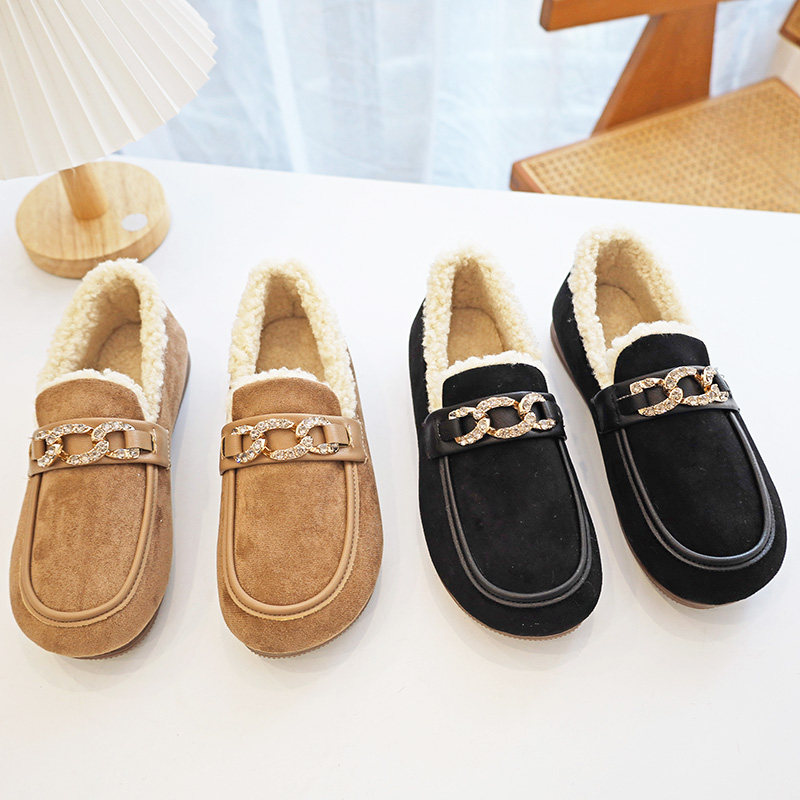 软底2022秋冬新款外穿平底软面棉鞋 cumuggo乐福鞋（豆豆鞋）