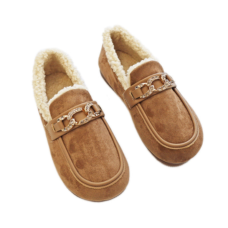 软底2022秋冬新款外穿平底软面棉鞋 cumuggo乐福鞋（豆豆鞋）