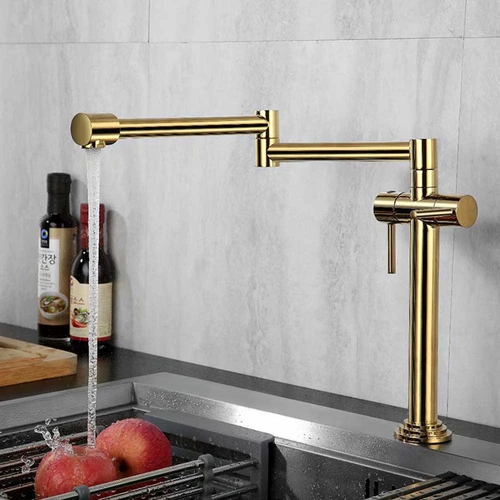 Кухня полная медная телескопическая складная складка горячая и холодная вода крем для мытья раковина раковина балкон Двойной переключатель вращающийся с двумя ручками