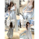 Lazy Didi Earl Corrie Elegant and classic fishbone long skirt Temperament dress suspender dress