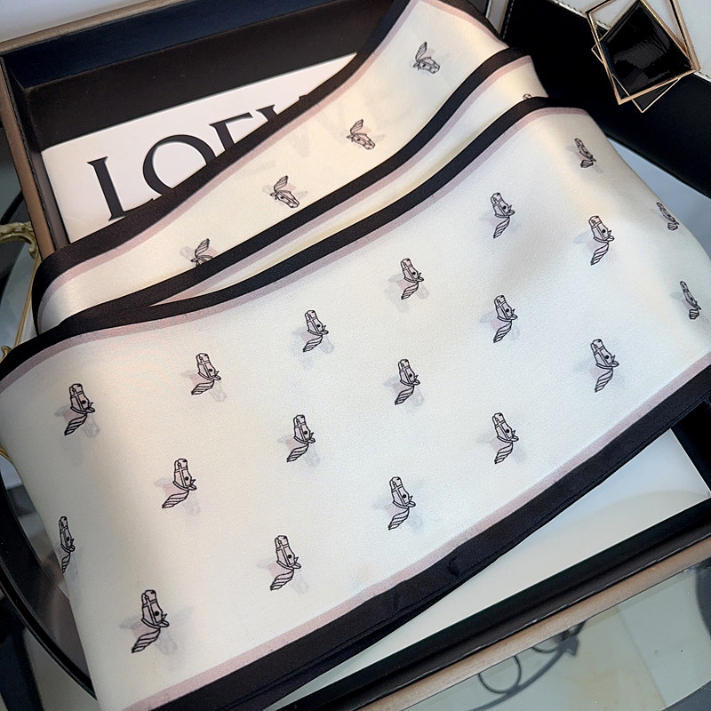 100%桑蚕丝长条丝巾女2025新款春秋冬高级感真丝围巾领巾装饰送礼,淘宝优惠券,粉丝福利购,淘宝优惠卷