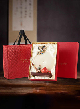 寿比南山天然玉石平安扣摆件送长辈的生日祝寿礼物高档家居装饰品