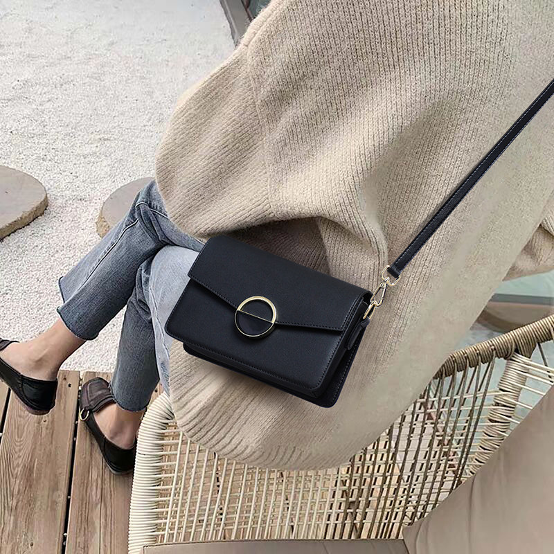 Viney包包女士2025新款冬季小众百搭斜挎包真皮黑色通勤小方包,淘宝优惠券,粉丝福利购,淘宝优惠卷