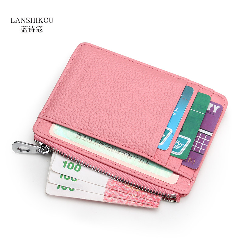 超薄女式真皮小巧可爱精致零钱包 蓝诗寇卡包