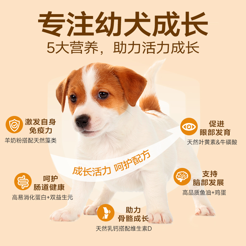 麦富迪全价幼犬狗粮10kg羊奶生骨肉冻干双拼泰迪柯基哈士奇通用型