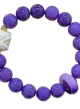 【六字箴言】雕刻菩提根女学生手串菩提子绕指柔文玩佛珠念珠手链