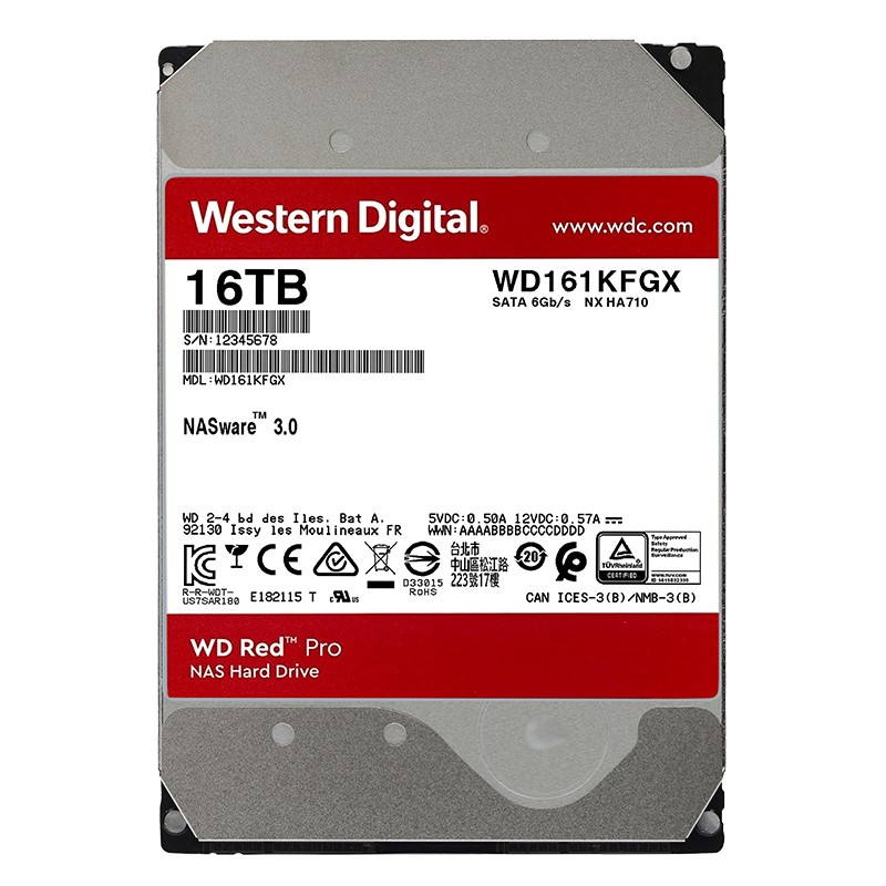 WD/西部数据 红盘Pro 16TB 网络储存NAS硬盘SATA6Gb/s(WD161KFGX) - 图3