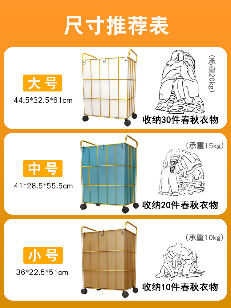 脏衣篮收纳筐衣物收纳篓皮质轻奢防水家用玩具收纳桶卫生间洗衣篓 - 图1