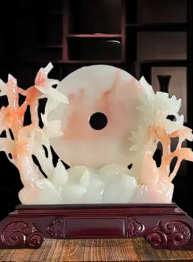 富贵平安玉石平安扣摆件