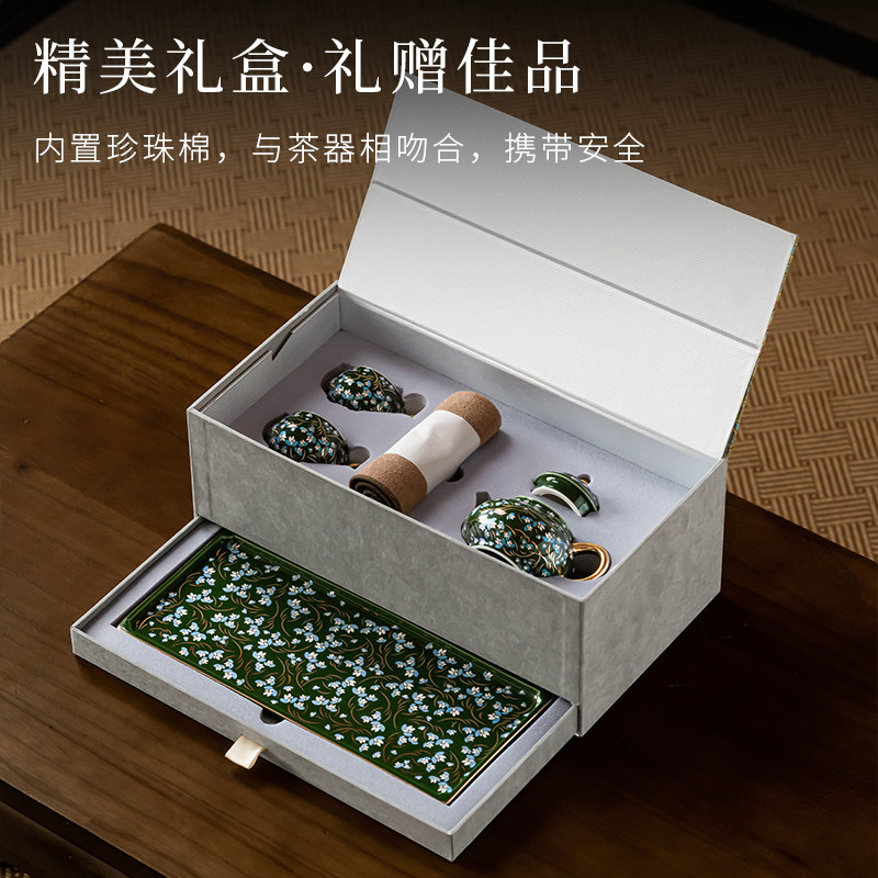 银山社鎏银功夫茶具套装中式茶壶银茶杯女士专用一壶两杯伴手礼盒,淘宝优惠券,粉丝福利购,淘宝优惠卷