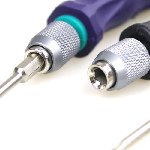1/4快脱自锁螺丝刀手柄H6.35mm单用加硬批头手柄弹簧双卡珠防滑-图0
