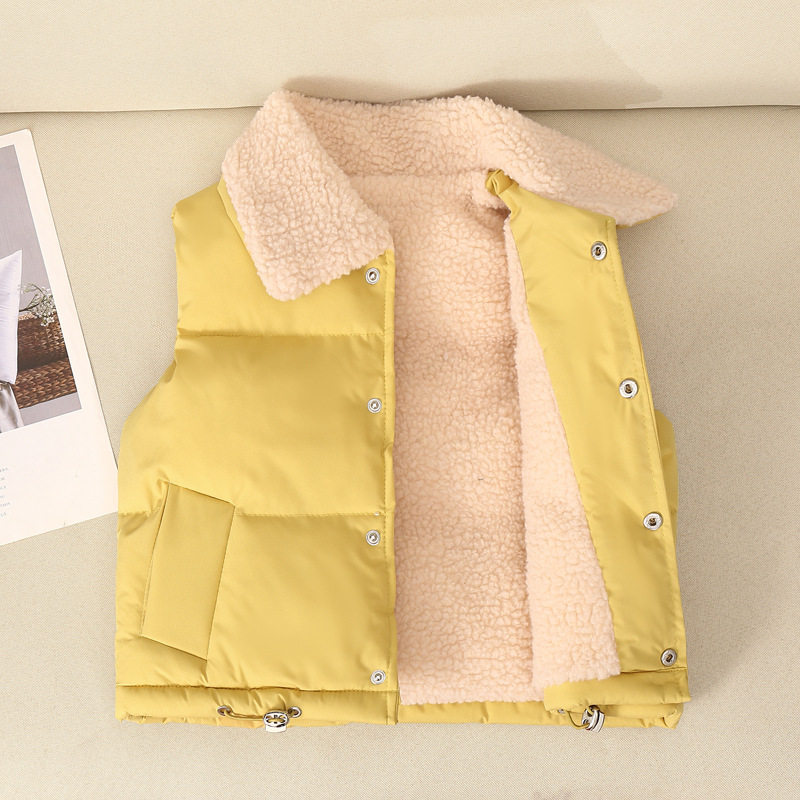 儿童马甲加绒加厚男童羽绒棉坎肩女童背心外穿秋冬羊羔绒中小童潮,淘宝优惠券,粉丝福利购,淘宝优惠卷