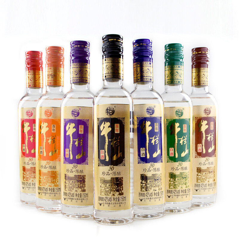 牛栏山二锅头42度珍品陈酿20小牛150ml*7瓶（七彩装）浓香型白酒